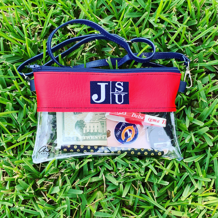 JSU Clear Stadium Game Day Wristlet Bag (Red Wristlet)