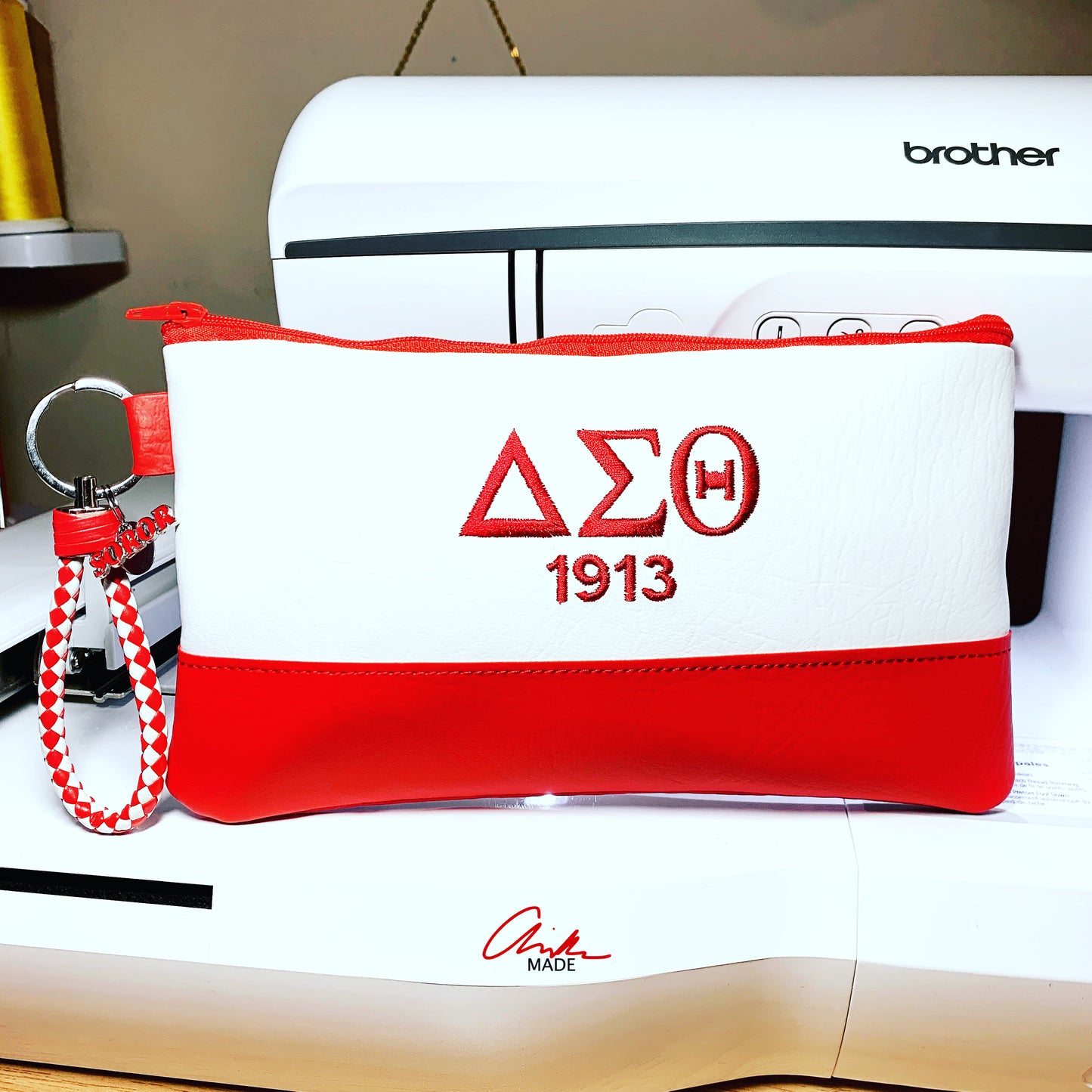 Delta Sigma Theta Red White Clutch