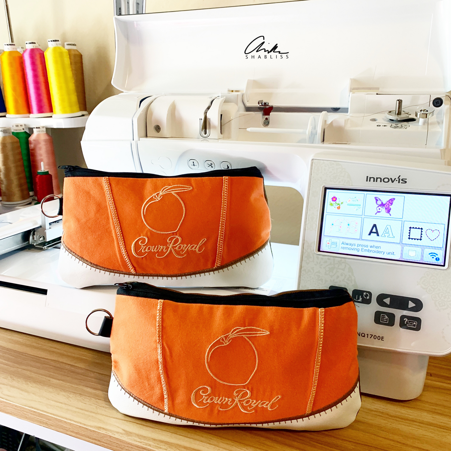 Peach Crown Royal Clutch