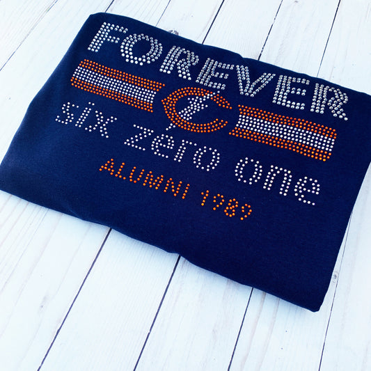 Forever Callaway Rhinestone Navy Shirt