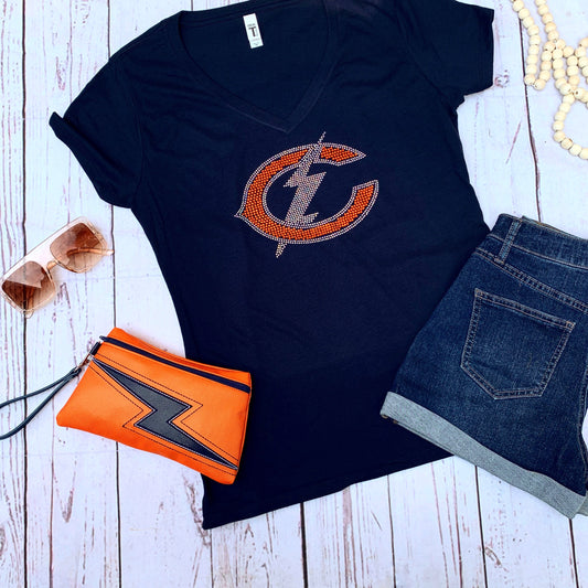 Callaway Rhinestone Navy Shirt