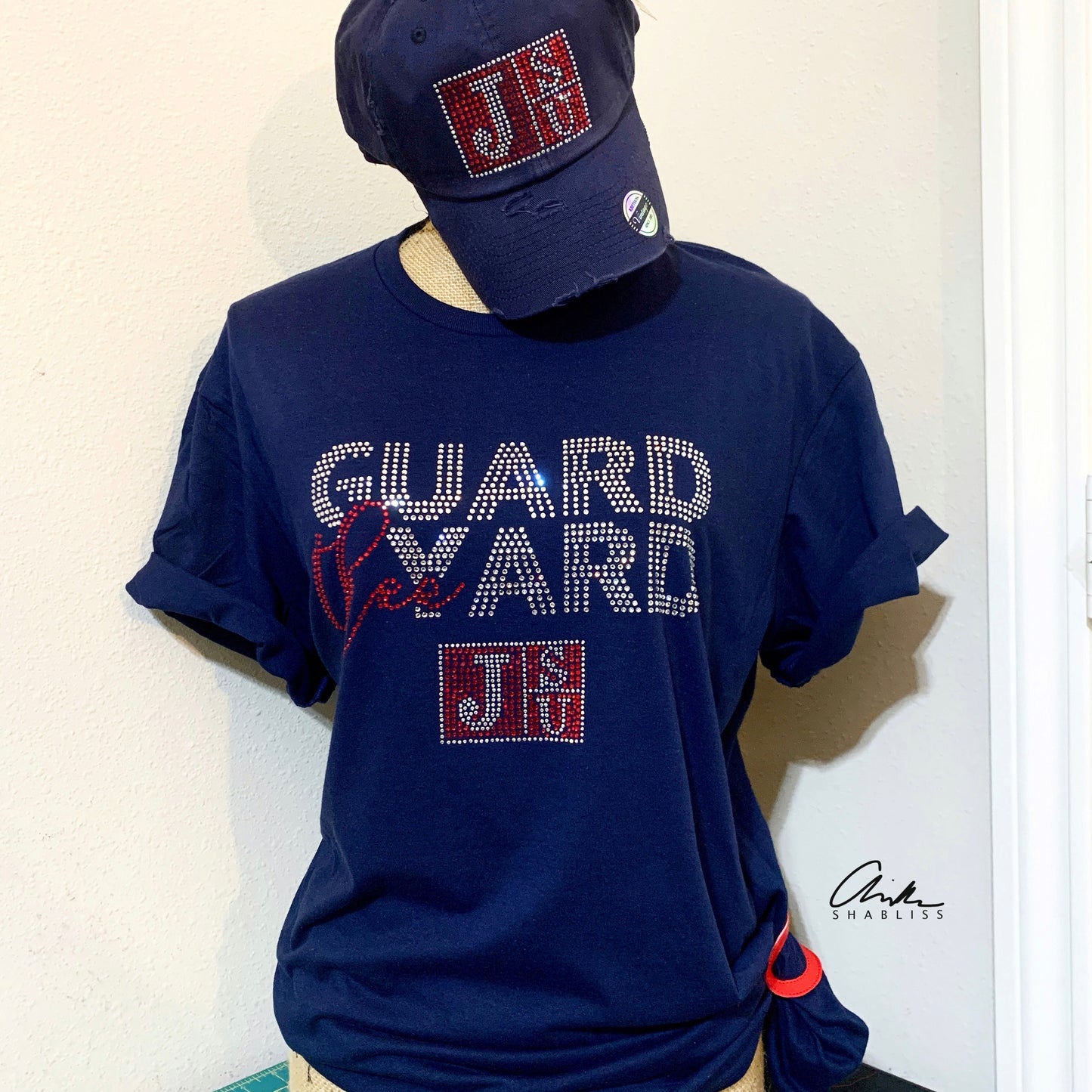 Guard THEE Yard Rhinestone NAVY BLUE Shirt