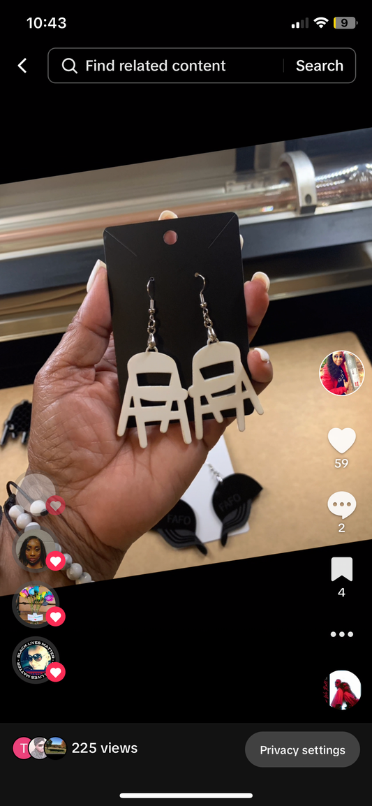 Alabama Brawl Chair Earrings