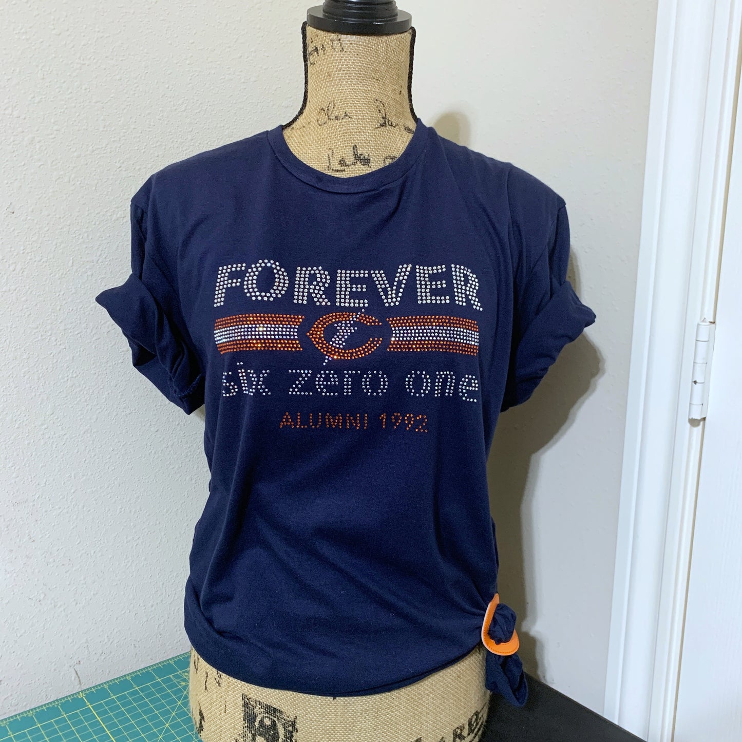 Forever Callaway Rhinestone Navy Shirt