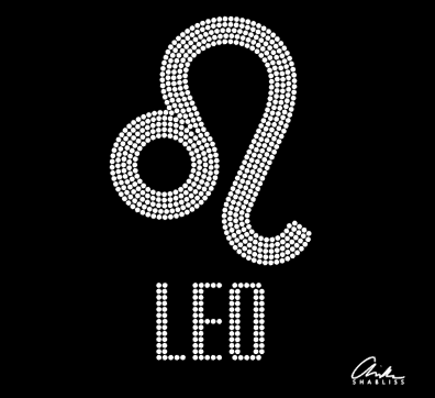 Leo Rhinestone Black Shirt