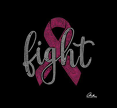 Cancer Fight Rhinestone Black Shirt
