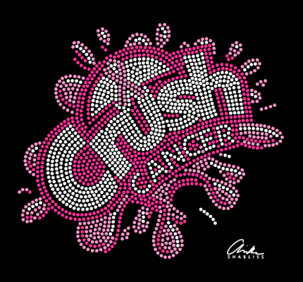 Crush Cancer Rhinestone Black Shirt