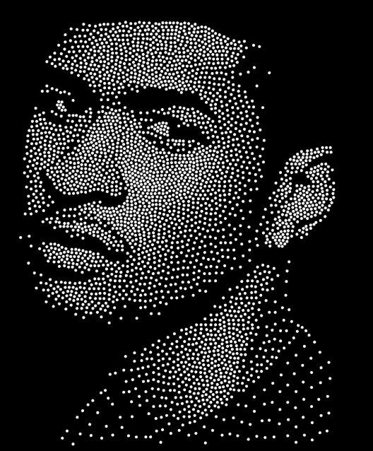 Usher Portrait Rhinestone Black Shirt