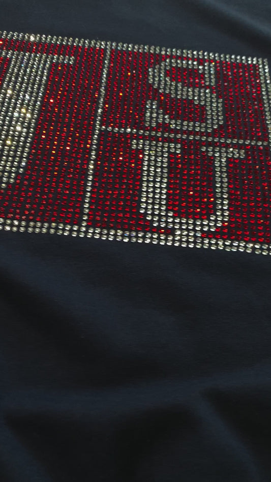 JSU Logo Rhinestone NAVY BLUE Shirt