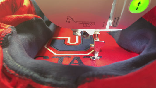 JSU Color Block Red and Blue Pocketed Sweatshirt