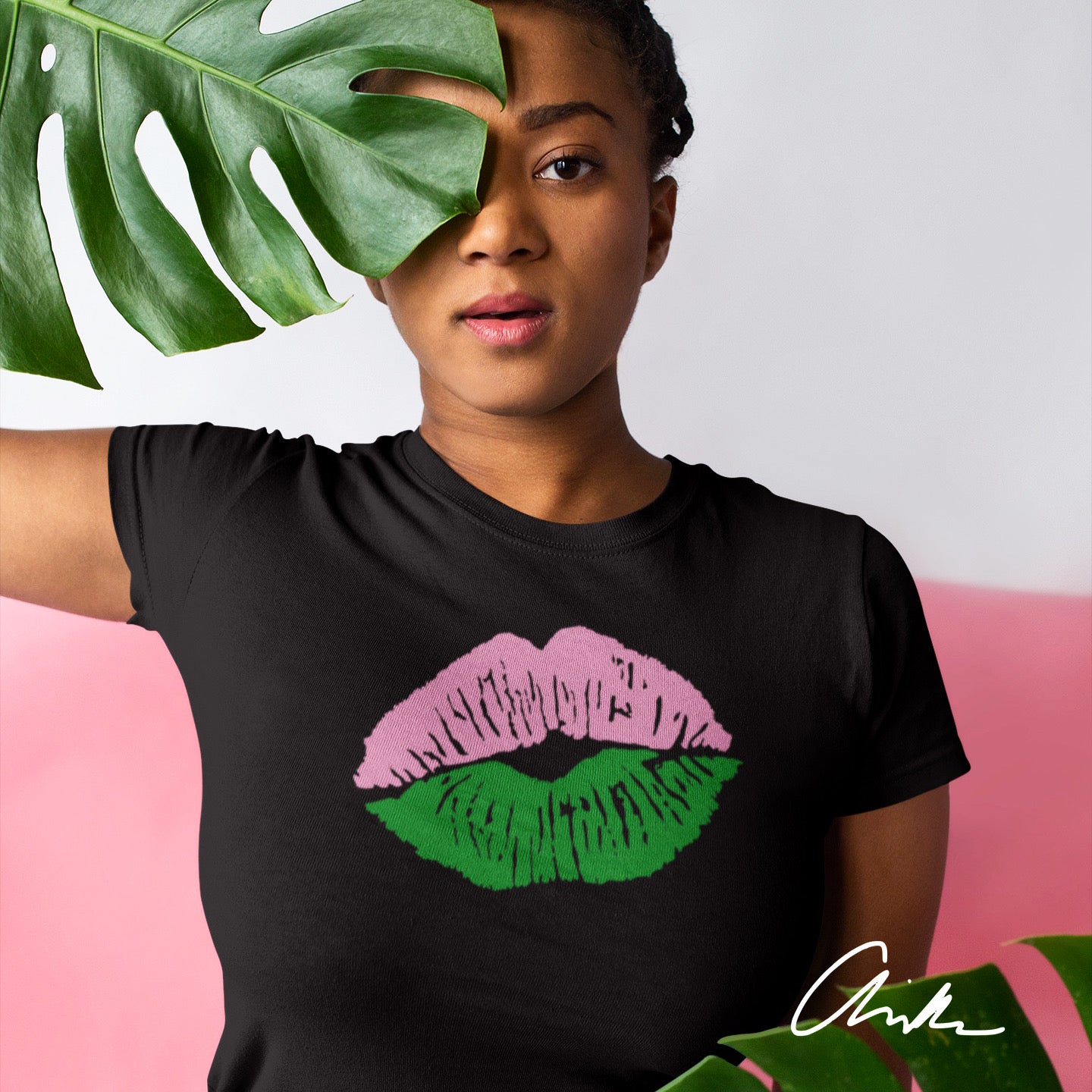 Pink and Green Lips Shirt