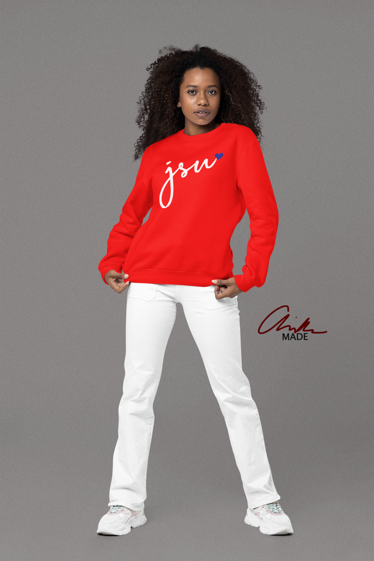 JSU 1877 Split White-Blue Sweatshirt