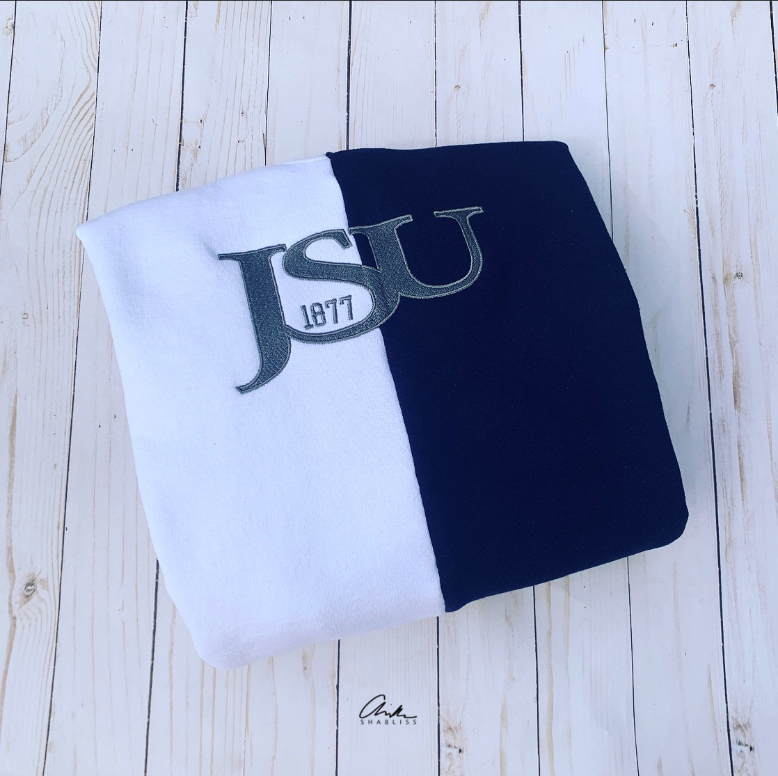 JSU 1877 Split White-Blue Sweatshirt