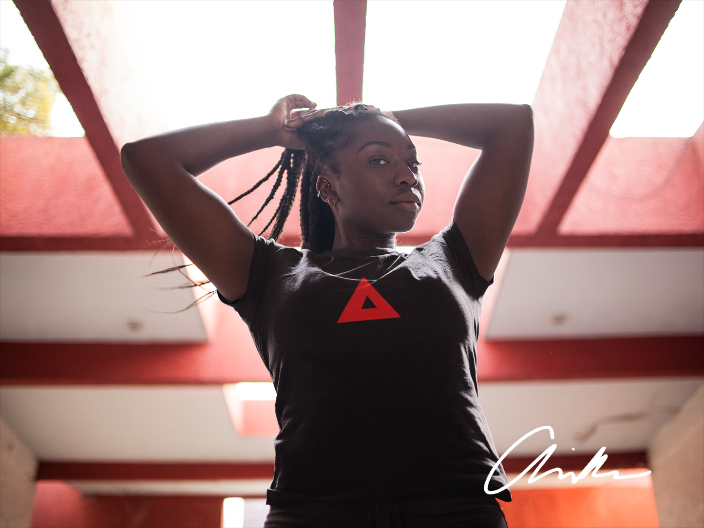 Delta Sigma Theta Red Pyramid Black Shirt