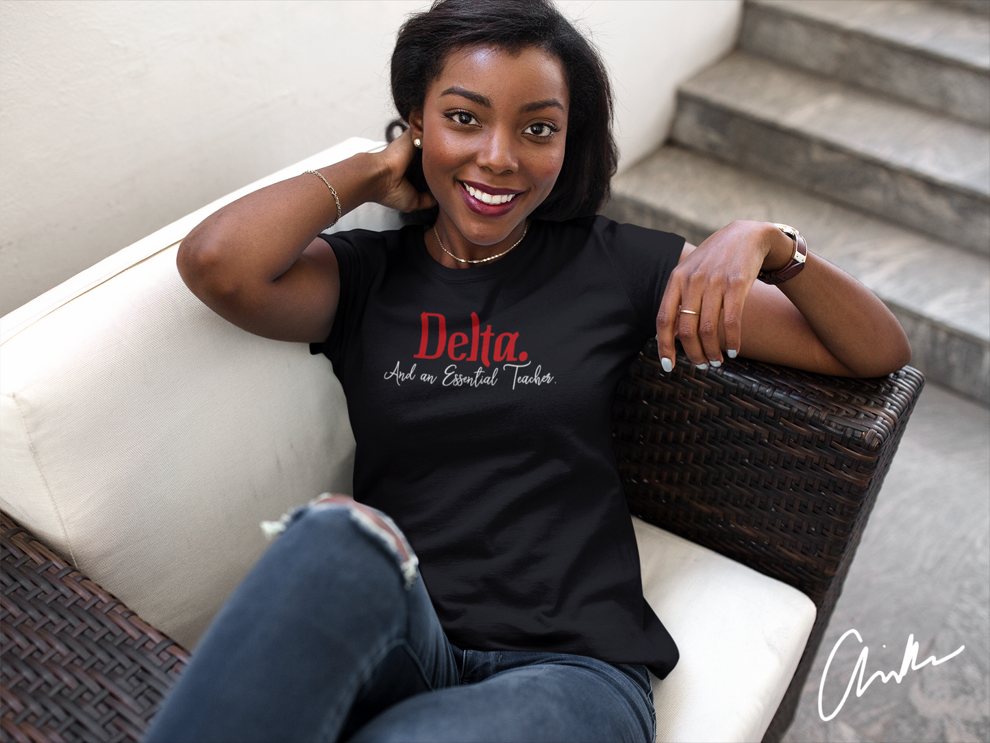 Delta Sigma Theta Black Delta And An Essential Teacher Shirt