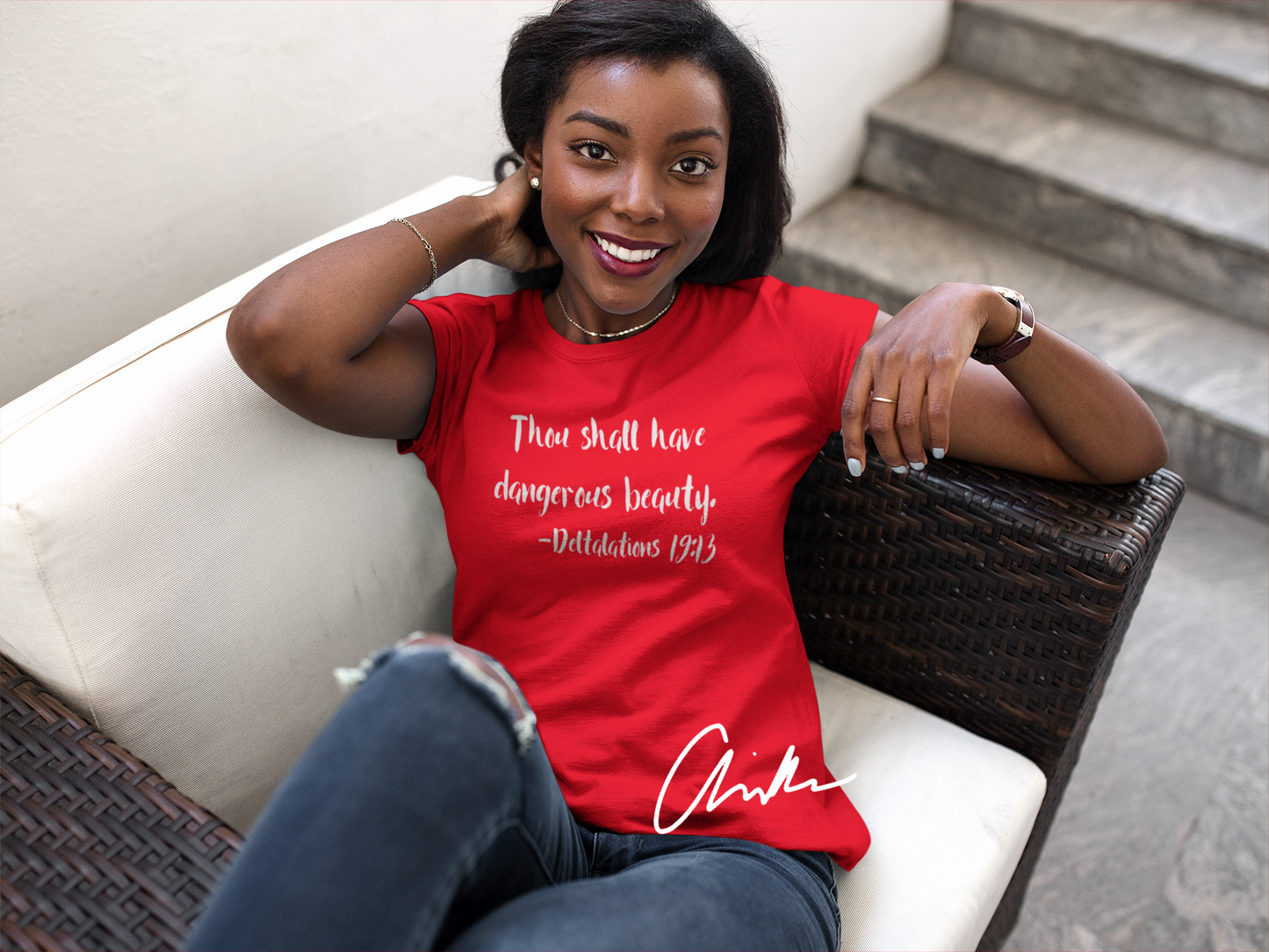 Delta Sigma Theta Red Thou Shall Have Dangerous Beauty Shirt