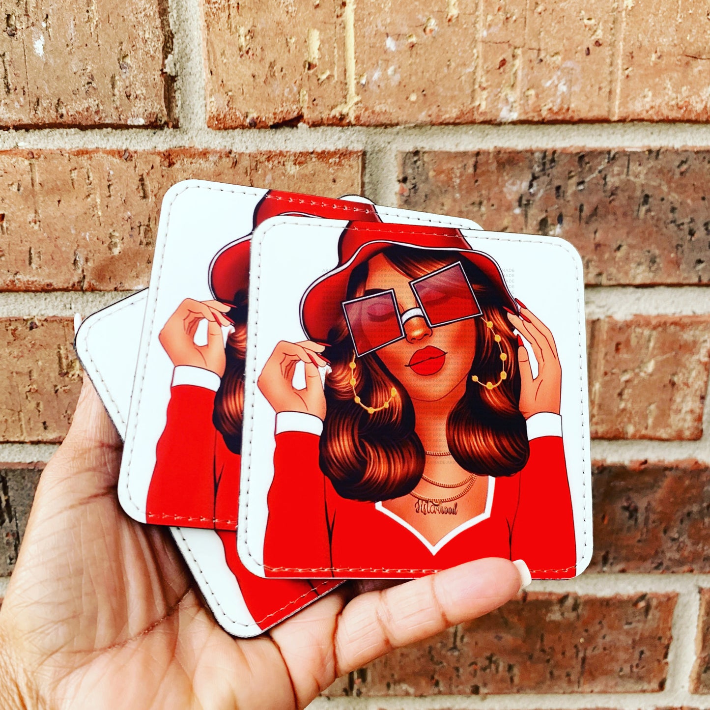 Sorority Girl Leather Coaster