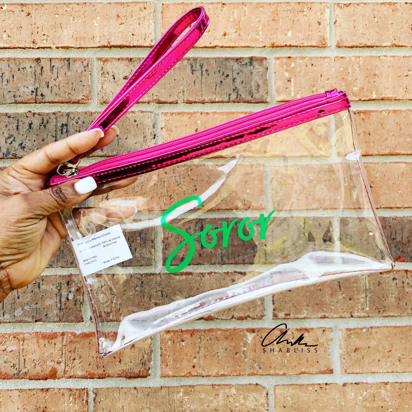 Hot Pink Clear Clutch